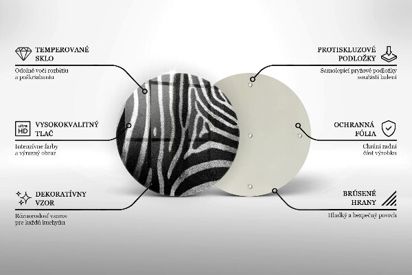 Deska kuchenna szklana Paski zebra