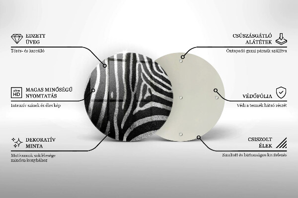Deska kuchenna szklana Paski zebra