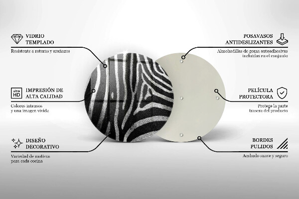 Deska kuchenna szklana Paski zebra
