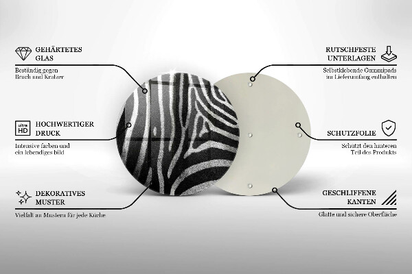 Deska kuchenna szklana Paski zebra