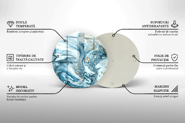 Deska kuchenna szklana Struktura ze złotem