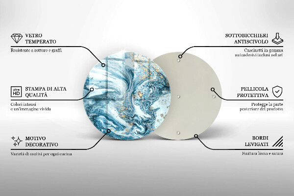 Deska kuchenna szklana Struktura ze złotem