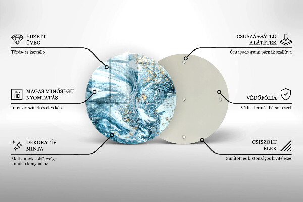 Deska kuchenna szklana Struktura ze złotem