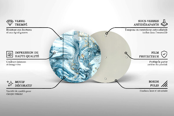 Deska kuchenna szklana Struktura ze złotem