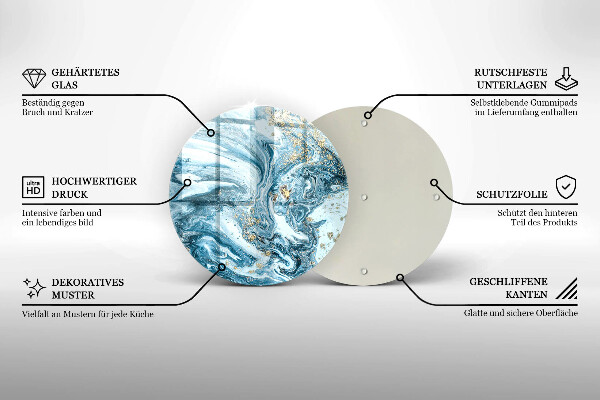 Deska kuchenna szklana Struktura ze złotem