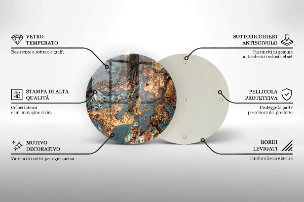 Deska kuchenna szklana Złota struktura skały