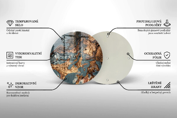 Deska kuchenna szklana Złota struktura skały