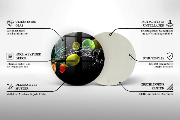 Deska kuchenna szklana Owoce w wodzie