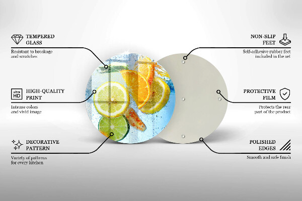 Deska kuchenna szklana Soczyste cytrusy woda