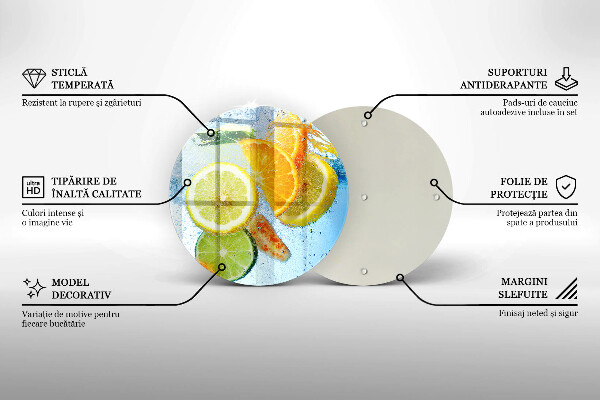 Deska kuchenna szklana Soczyste cytrusy woda