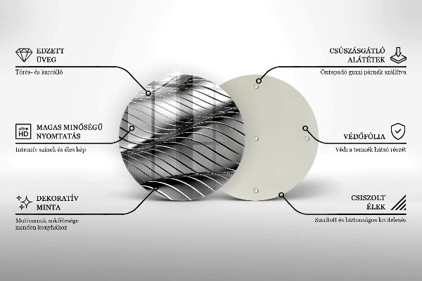 Deska kuchenna szklana Metalowa struktura 3D