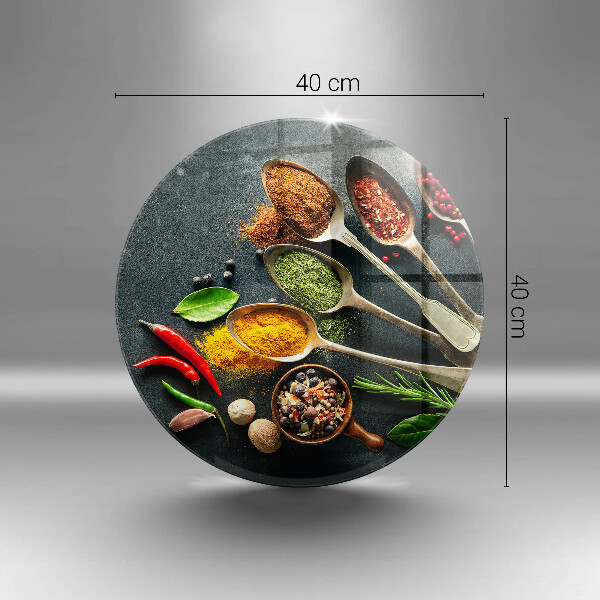 Deska kuchenna szklana Kuchenne łyżki przyprawy