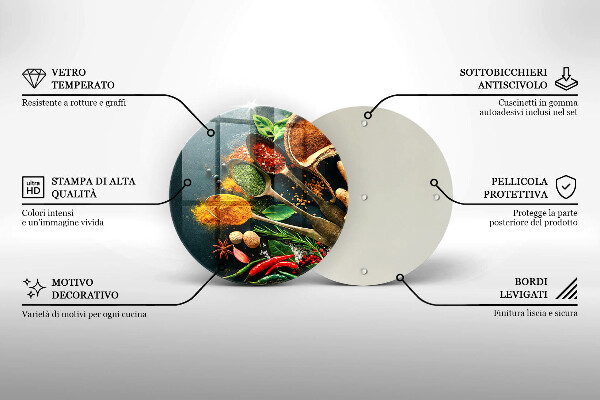 Deska kuchenna szklana Kuchenne przyprawy łyżki