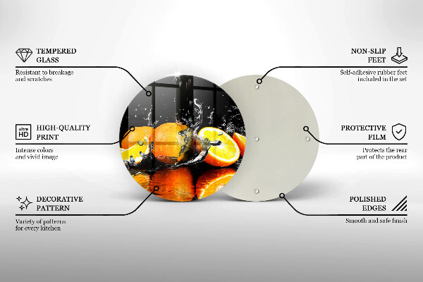 Deska kuchenna szklana Soczyste owoce pomarańcze