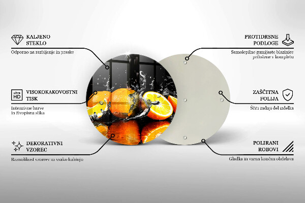 Deska kuchenna szklana Soczyste owoce pomarańcze
