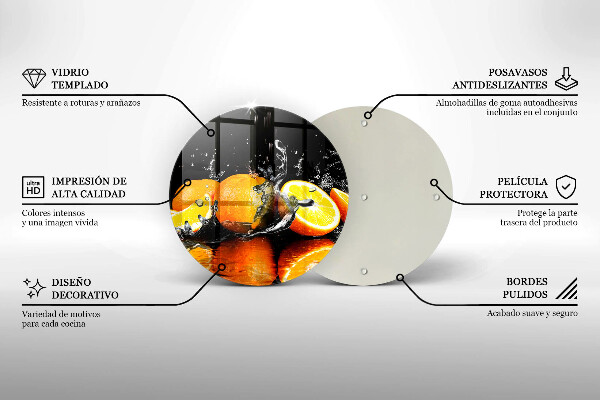 Deska kuchenna szklana Soczyste owoce pomarańcze
