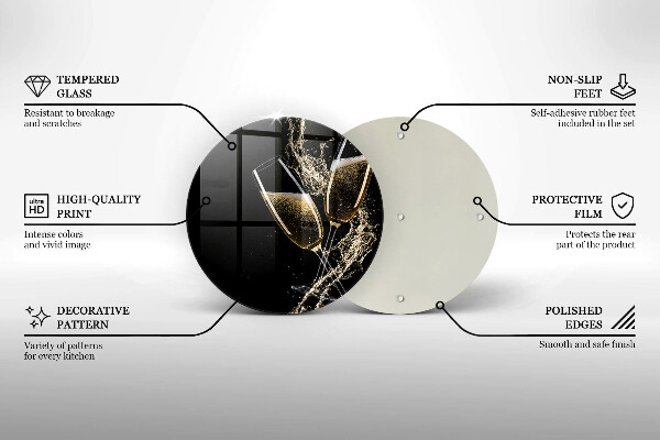 Deska kuchenna szklana Kieliszki szampana