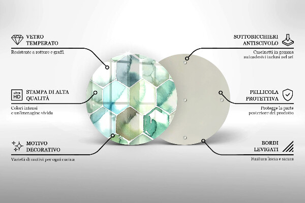 Deska kuchenna szklana Akwarelowe heksagony