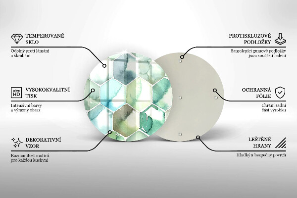 Deska kuchenna szklana Akwarelowe heksagony