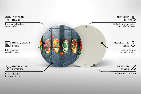 Deska kuchenna szklana Kolorowe kanapki