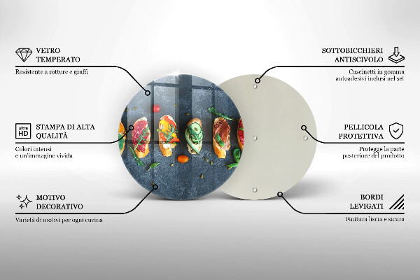 Deska kuchenna szklana Kolorowe kanapki
