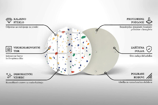 Szklana deska kuchenna Kolorowy gres