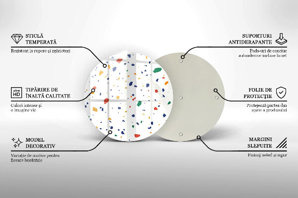 Szklana deska kuchenna Kolorowy gres