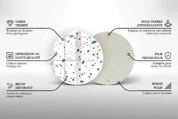 Szklana deska kuchenna Kolorowy gres