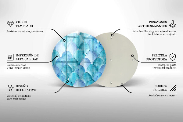 Szklana deska kuchenna Akwarelowe łuski