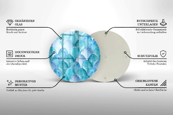 Szklana deska kuchenna Akwarelowe łuski