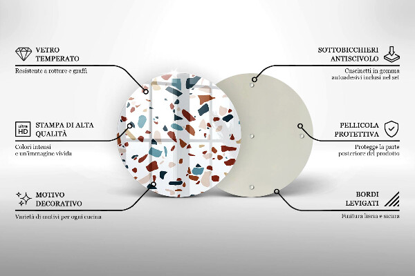 Szklana deska kuchenna Ozdobny kamień