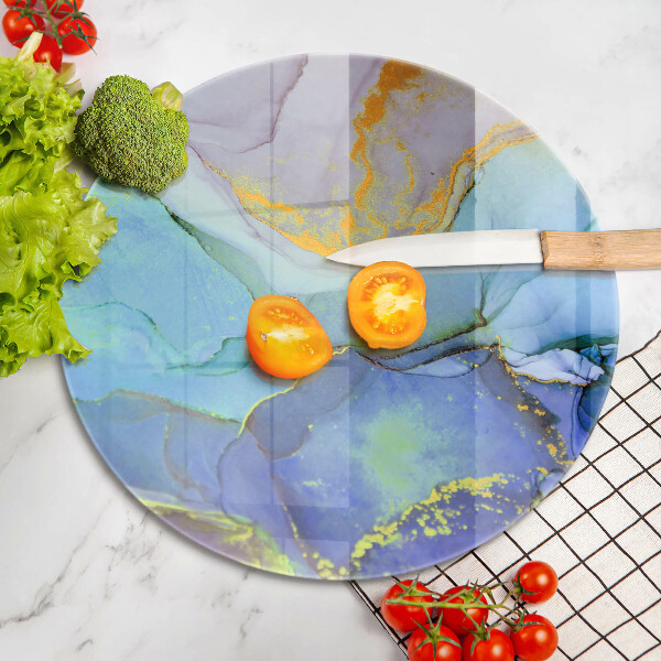 Szklana deska kuchenna Pęknięty kamień złoto