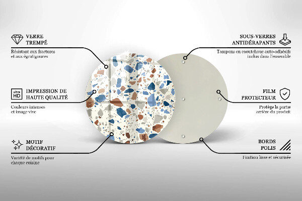 Szklana deska kuchenna Ozdobny kamień gres