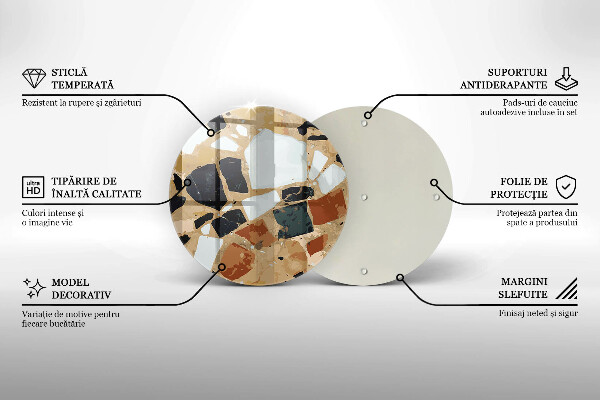 Szklana deska kuchenna Ozdobne kamienie płyta