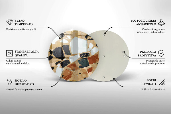 Szklana deska kuchenna Ozdobne kamienie płyta