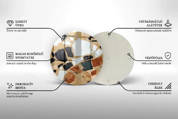 Szklana deska kuchenna Ozdobne kamienie płyta