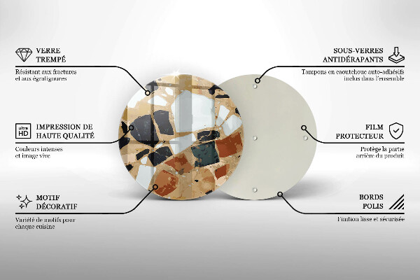 Szklana deska kuchenna Ozdobne kamienie płyta