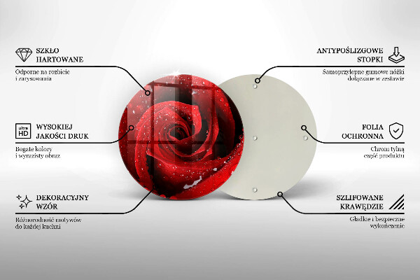 Deska kuchenna szklana Róża płatki kwiatu