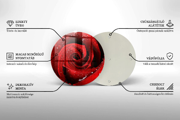 Deska kuchenna szklana Róża płatki kwiatu