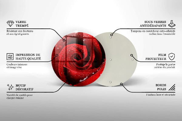 Deska kuchenna szklana Róża płatki kwiatu