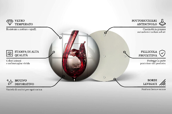 Deska kuchenna szklana Kieliszek i czerwone wino