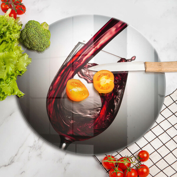 Deska kuchenna szklana Kieliszek i czerwone wino
