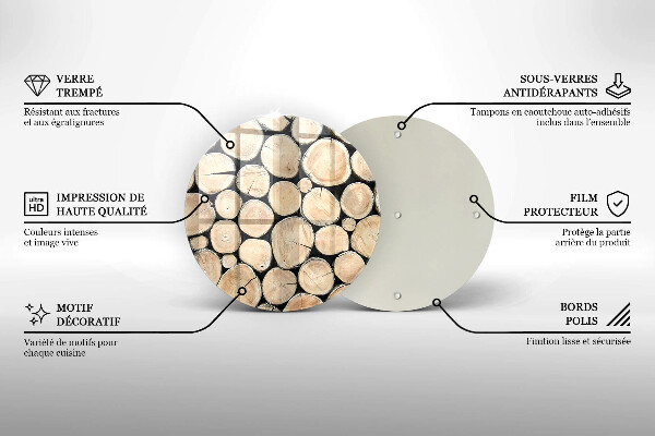 Deska kuchenna szklana Drewno pnie drzew