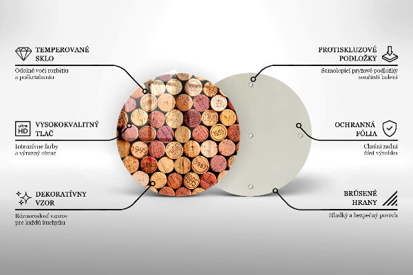 Deska kuchenna szklana Wzór korki wina