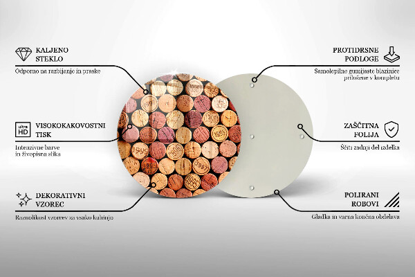 Deska kuchenna szklana Wzór korki wina
