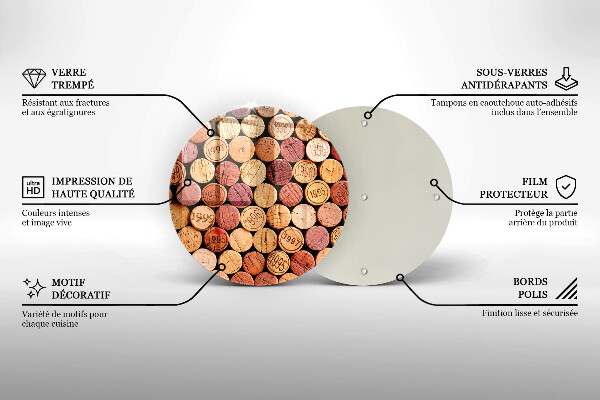 Deska kuchenna szklana Wzór korki wina