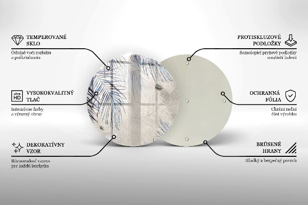 Deska kuchenna szklana Subtelne liście