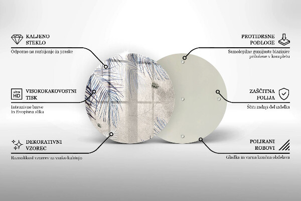 Deska kuchenna szklana Subtelne liście