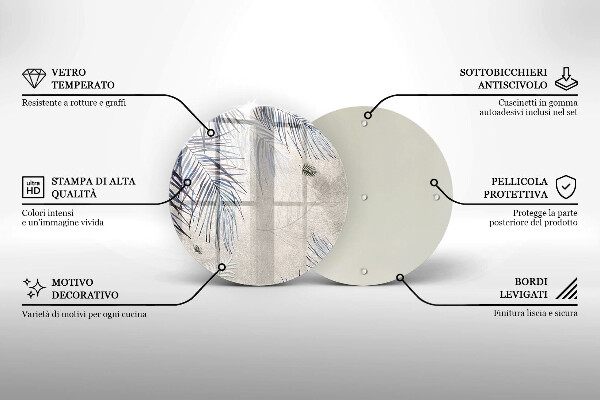 Deska kuchenna szklana Subtelne liście