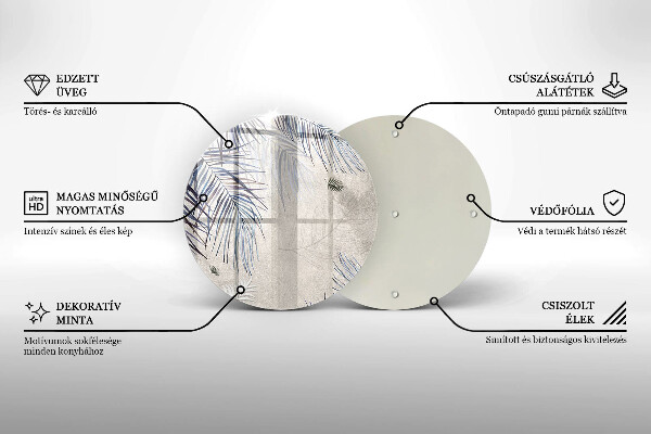 Deska kuchenna szklana Subtelne liście